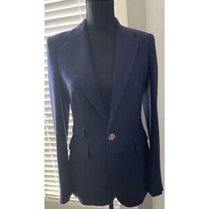 Ralph Lauren Purple Label Parker Blazer 100% Cashmere Mulberry Silk Lined Size 4